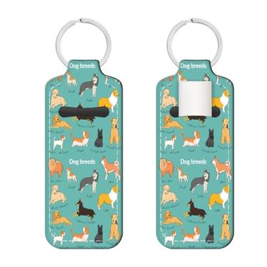 Imagem de QTRJKDV Porta-chaves de batom personalizado, manga de batom fashion, linda bolsa de batom, acessórios de viagem para mulheres (raças de cães)