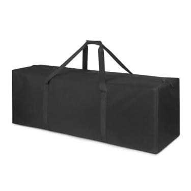 Imagem de TOPDesign Bolsa esportiva extra grande com zíper de 116 cm para armazenamento de equipamentos esportivos, impermeável, dobrável, com alças acolchoadas, Preto, 42 Inches, Casual
