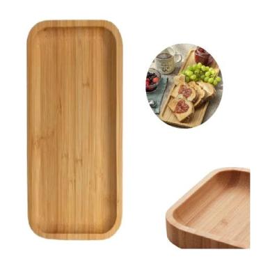 Imagem de Bandeja Tábua 36cm Petisqueira De Madeira Bambu Decor Servir - Clink