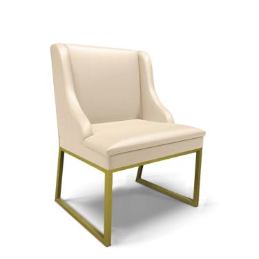 Imagem de Cadeira Sala de Jantar Industrial Dourado Liz Sintético D03 - D'Rossi