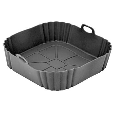 Imagem de Forma Silicone Quadrada Antiaderente Cesto Para Air Fryer 21cm