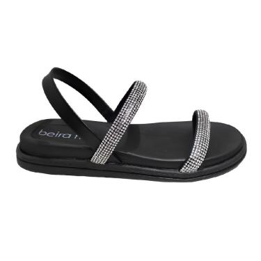 Imagem de Sandália Papete Fem Beira Rio Brilho Preto 8488.109