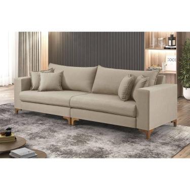 Imagem de Sofá Fixo 3 Lugares M-197 2,40m Estofados Martins Linho Bege Mesclado