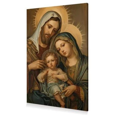 Imagem de Quadro Arte Sacra Clássica Sagrada Família Canvas 60x40 - DC Express
