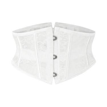 Imagem de Corset Feminino De Cetim Com 14 Barbatanas De Aço Em Espiral, Estilo U
