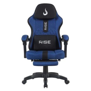 Imagem de Cadeira Gamer Rise Mode Z11, Ângulo Ajustável, Tecido, Azul e Preto - RM-CG-Z11-BB-Unissex