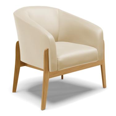 Imagem de Cadeira Sala de Jantar Base de Madeira Stella Sintético D03 - D'Rossi