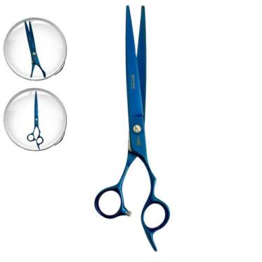 Imagem de Tesoura Para Cortar Cabelo Mofashi Fio Laser 7.0 Polegadas, Azul