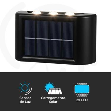 Imagem de Kit 4 Arandelas LED Solar 6 LEDs IP65 com Sensor Automático de Luz, De