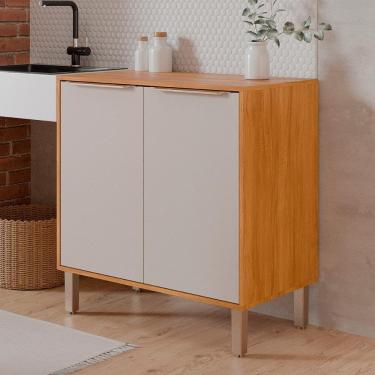 Imagem de Balcão Divina  Para Cozinha Com 2 Portas Cinamomo/off White
