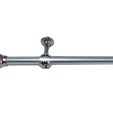 Imagem de Kit Varão Simples Para Cortina 3,00m Vilela Metalizado 100% Ferro - Cromado