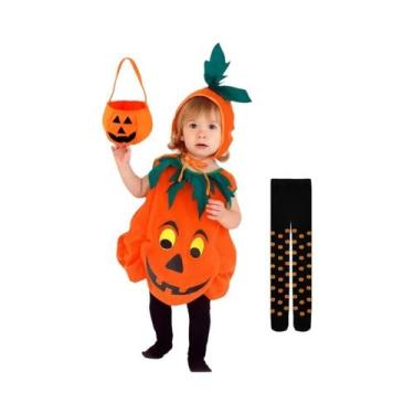 Imagem de Fantasia De Abóbora De Halloween Para Crianças Com Chapéu, Roupas De C