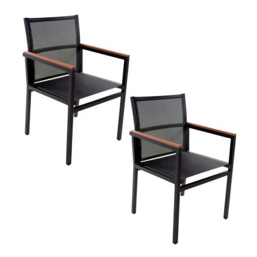 Imagem de Kit 2 Cadeira Diamante Alumínio Sling Hotel Piscina Jardim