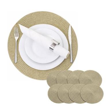 Imagem de Kit Jogo Americano Redondo Impermeável 38 cm Jantar 8 Peças - Bmax, Do