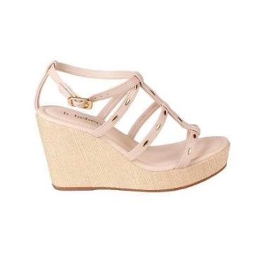 Imagem de Sandália Anabela Anatõmica Confortável Moda Feminino Bebecê 9213485-Feminino