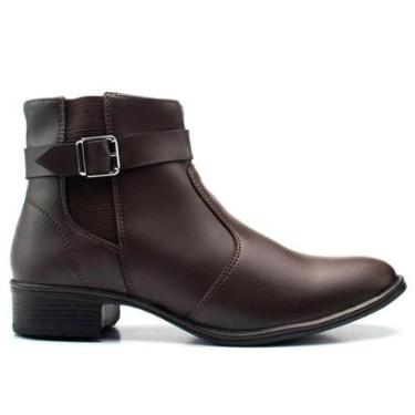 Imagem de Bota Moderna Casual Feminina Confortável Zíper Lateral Cano Curto Salto Baixo Dia A Dia...