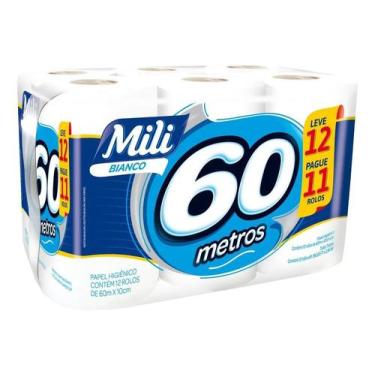 Imagem de Papel Higiênico Bianco Folha Simples 12 Unidades Mili