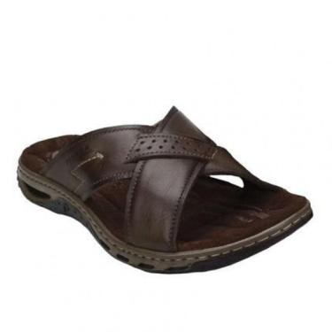 Imagem de Chinelo Masculino Pegada Anilina Pinhão Marrom Escuro