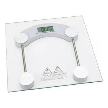 Imagem de Balança Digital Vidro Temperado 180kg Quadrada Cinza Banheir - Congrat