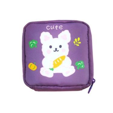 Imagem de Necessaire Feminina Porta Absorvente Cosméticos Pequeno Lilás - SHOPMI