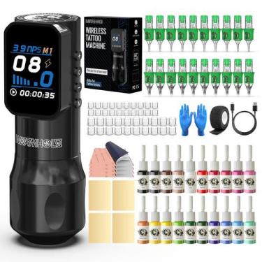 Imagem de Kit de tatuagem: caneta sem fio Wormhole, tela LED de 1500mAh - Wormho