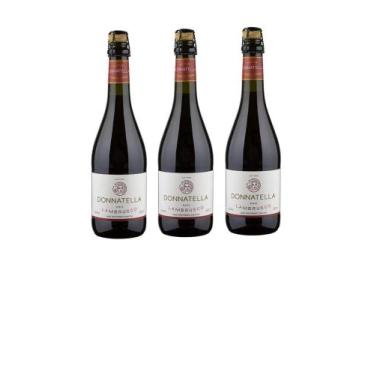 Imagem de Kit Vinho Donnatella Frisante Lambrusco Tinto Suave 660ml 3uni