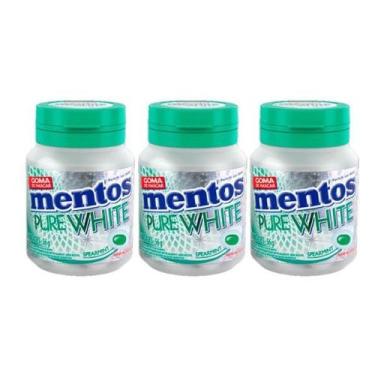 Imagem de Kit 3 Mentos Pote Pure White Spearmint Goma de Mascar Sem Açucar