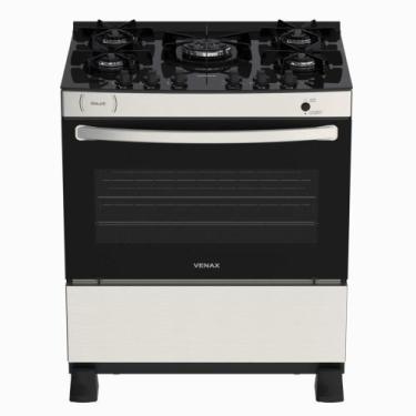 Imagem de Fogao a Gas 5 Bocas Venax Gaudi Vitreo Inox, Bivolt