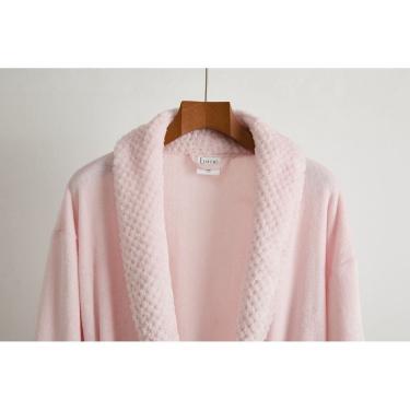 Imagem de Roupão Manga Longa Flannel Antialérgico Velar Tam M - Rosa