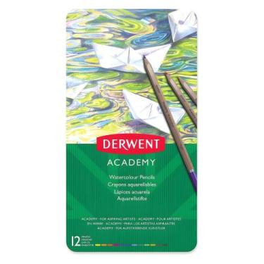 Imagem de Lápis de Cor Aquarelável Academy Derwent 12 Cores