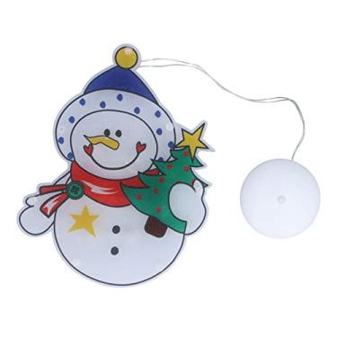 Imagem de Shanrya Decoração de luminária de pendurar para janela natalina, fácil de usar, reutilizável, alimentada por bateria, luz de LED para pendurar na janela de Natal com ventosa para árvore de Natal para bar