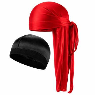 Imagem de Kit Durag Waves Original + Waves Caps, Vermelho