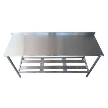 Imagem de Mesa Aço Inox Profissional 180x70x90 cm com Espelho Loja da Cozinha - 
