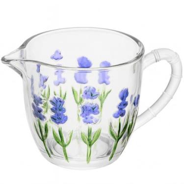 Imagem de Leiteira Lavanda 240ml Cristal Vidro Hand Painting Café Chá Decoração 