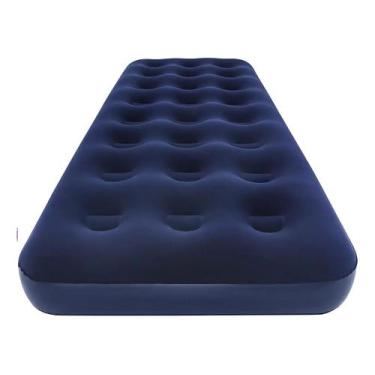 Imagem de Colchão De Ar Inflável Individual Brx Até 100 Kg Azul