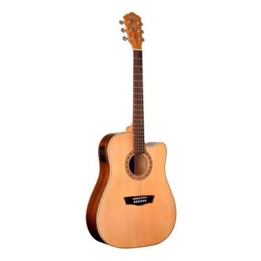 Imagem de Violão 6 Cordas de Aço Dreadnought Elétrico Com Cutway WD7SCE-O - WASH