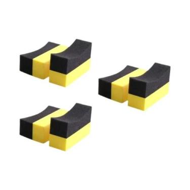 Imagem de Conjunto De Esponjas Para Limpeza De Rodas Automotivas Amarelo E Preto