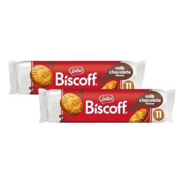 Imagem de kit 2 Biscoito Belga Lotus Biscoff Recheado com Chocolate ao Leite 110