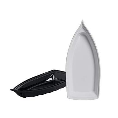 Imagem de Kit C/ 6 Barca Açai Sushi Sashimi 22x10x3,5cm Pequeno Preto