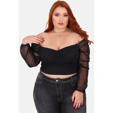 cropped plus size barato