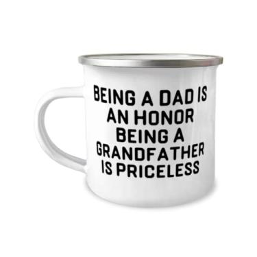 Imagem de Caneca de acampamento Inappropriate Grandfather Gifts, Being a Dad Is An Honor Being A Grandfather Is Priceless, Love Christmas 355 ml da Grampa