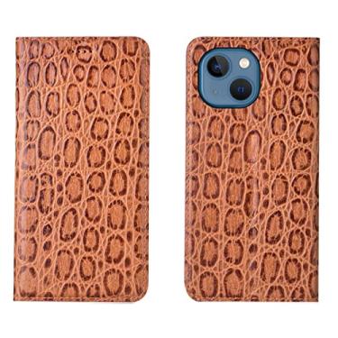 Imagem de LAHappyL Capa para iPhone 13 Pro Max/13 Pro/13/13 Mini, capa carteira flip de couro legítimo com suporte para cartão e fecho magnético, café, 13 de 6,1 polegadas