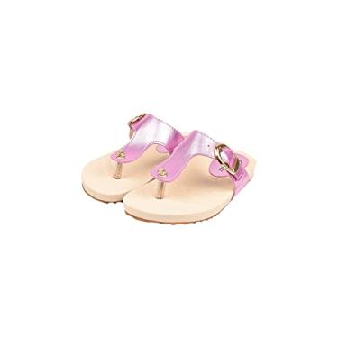 Imagem de Sandália Chinelo Papete Plataforma Tratorada Macia Fivela Metalizado Pink