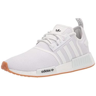 Imagem de adidas Originals Tênis masculino NMD_r1 Primeknit, Branco/Goma de Mascar, 13.5