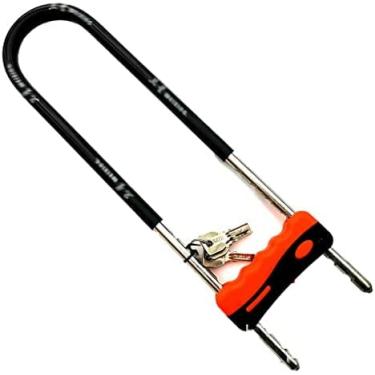 Imagem de KRASS Cadeado de bicicleta Fechaduras de bicicleta U-lock, trava de bicicleta combinação resistente de trava de bicicleta para bicicleta de estrada mountain bike bicicleta elétrica dobrável U-lock resistente, cobre, preto, Collector88