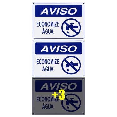 Imagem de Combo 6 Placas De Sinalização Aviso Economize Água 20x15 Acesso - P-38/2 F9e