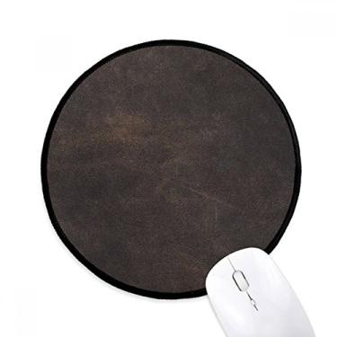 Imagem de Mouse pad de couro preto design abstrato desktop escritório tapete redondo para computador