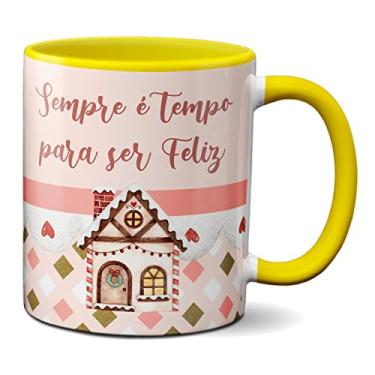 Imagem de Caneca Feliz Natal Sempre É Tempo Para Ser Feliz Presente (Amarela)