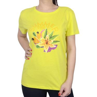 Imagem de Camiseta Feminina BabiCat Summer Amarelo Solar - B2634