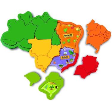 Imagem de Mapa Do Brasil - Quebra-Cabeça Puzzle 3D - Elka Brinquedos